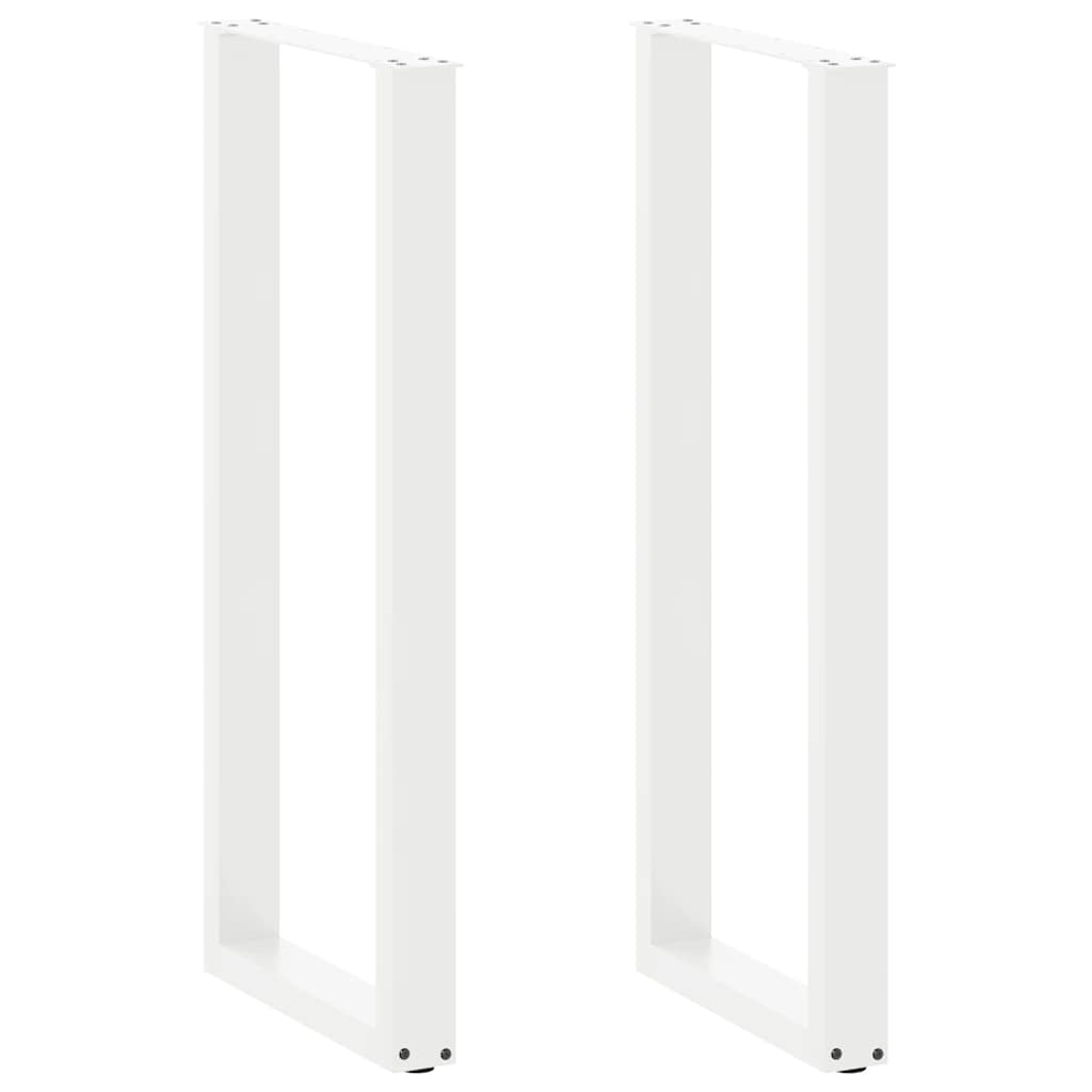 vidaXL Coffee Table Legs U-Shaped 2 pcs White 40x(110-111) cm Steel