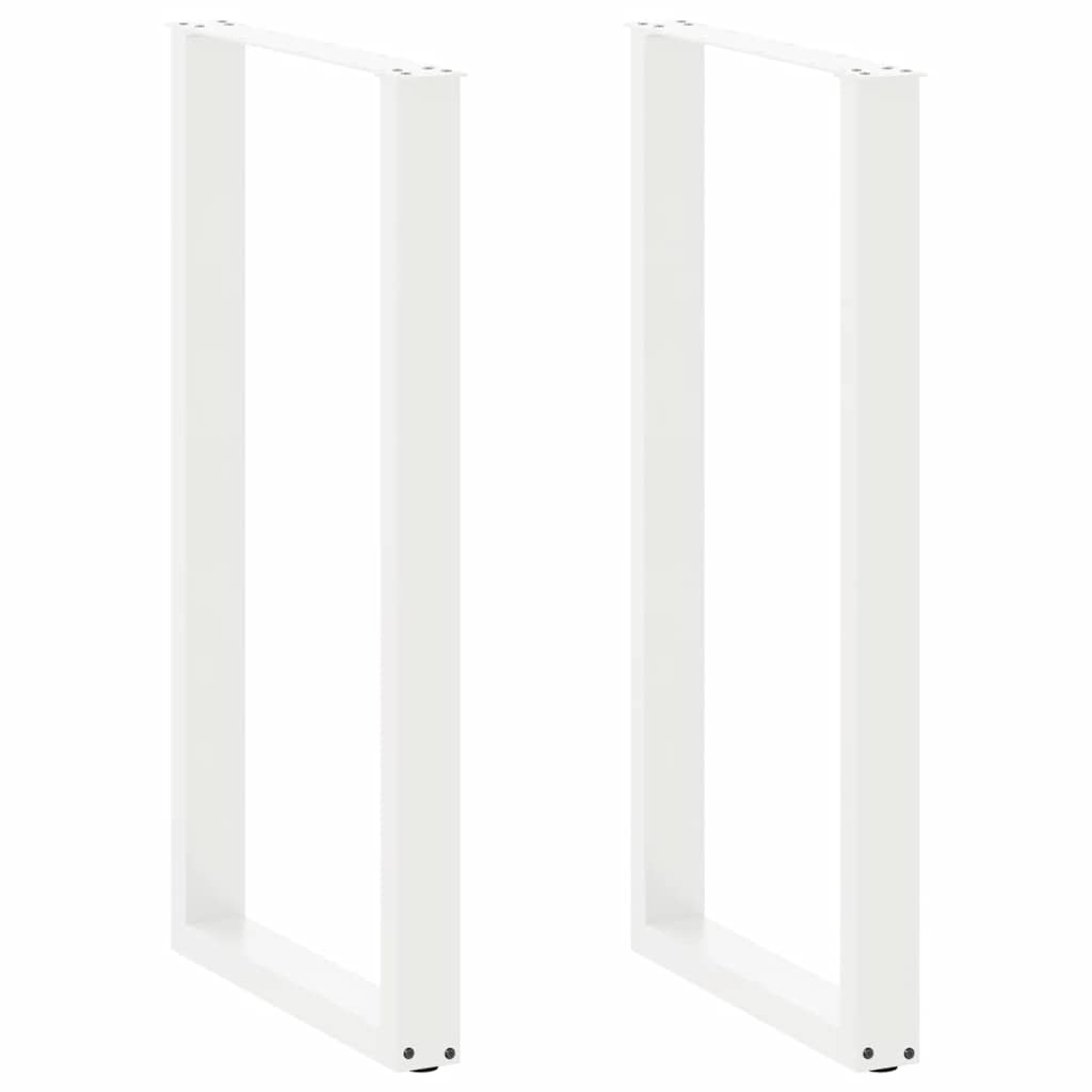 vidaXL Coffee Table Legs U-Shaped 2 pcs White 60x(110-111) cm Steel