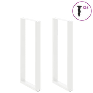 vidaXL Coffee Table Legs U-Shaped 2 pcs White 60x(110-111) cm Steel