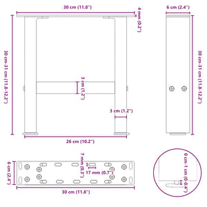 vidaXL Coffee Table Legs Anthracite 2 pcs 30×30 cm Steel