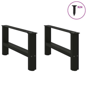 vidaXL Coffee Table Legs Black 2 pcs 30×60 cm Steel