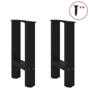 vidaXL Coffee Table Legs Black 2 pcs 28x(42-43) cm Steel