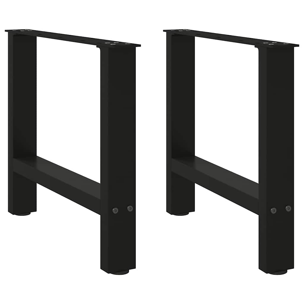 vidaXL Coffee Table Legs Black 2 pcs 60x(42-43) cm Steel