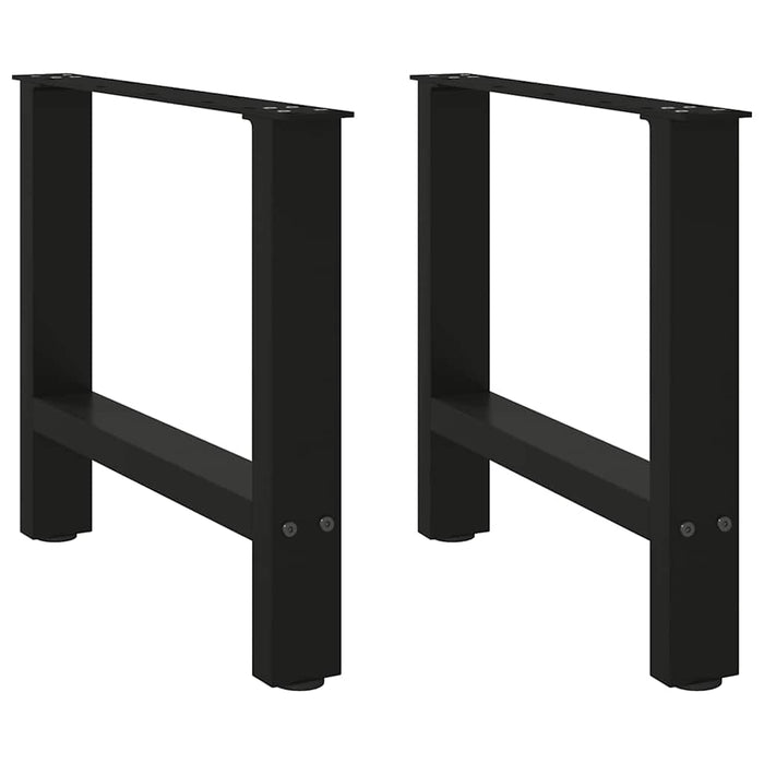 vidaXL Coffee Table Legs Black 2 pcs 60x(42-43) cm Steel