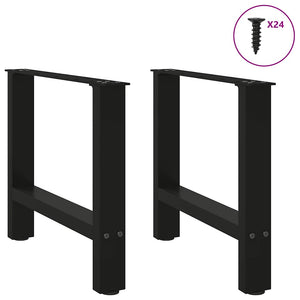 vidaXL Coffee Table Legs Black 2 pcs 60x(42-43) cm Steel