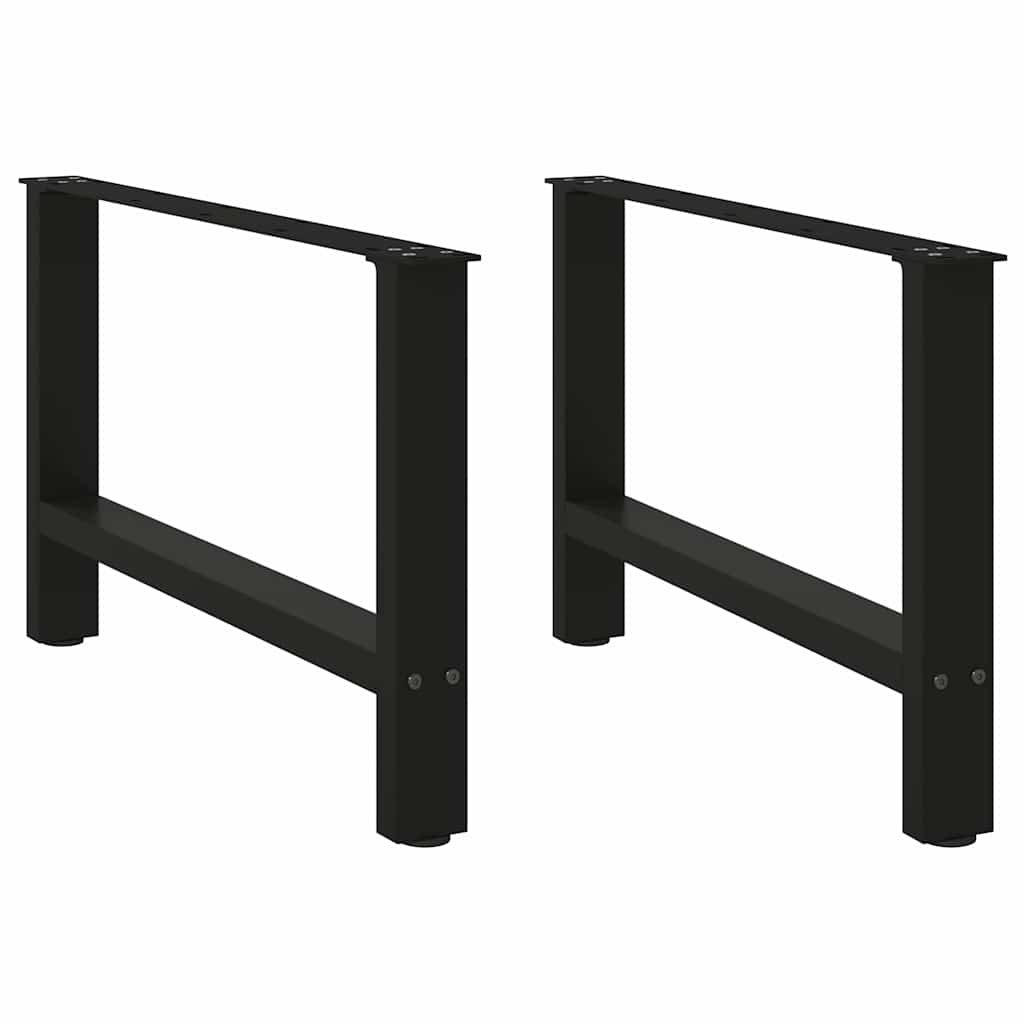 vidaXL Coffee Table Legs Black 2 pcs 70x(42-43) cm Steel