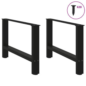 vidaXL Coffee Table Legs Black 2 pcs 70x(42-43) cm Steel