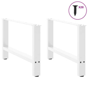 vidaXL Coffee Table Legs White 2 pcs 70x(42-43) cm Steel