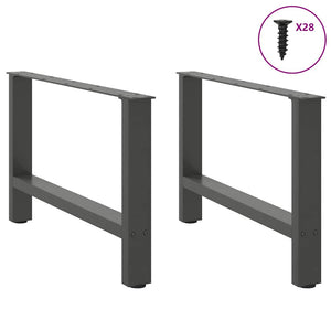 vidaXL Coffee Table Legs Anthracite 2 pcs 70x(42-43) cm Steel