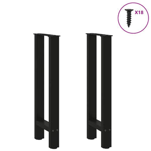 vidaXL Coffee Table Legs Black 2 pcs 28x(72-73) cm Steel