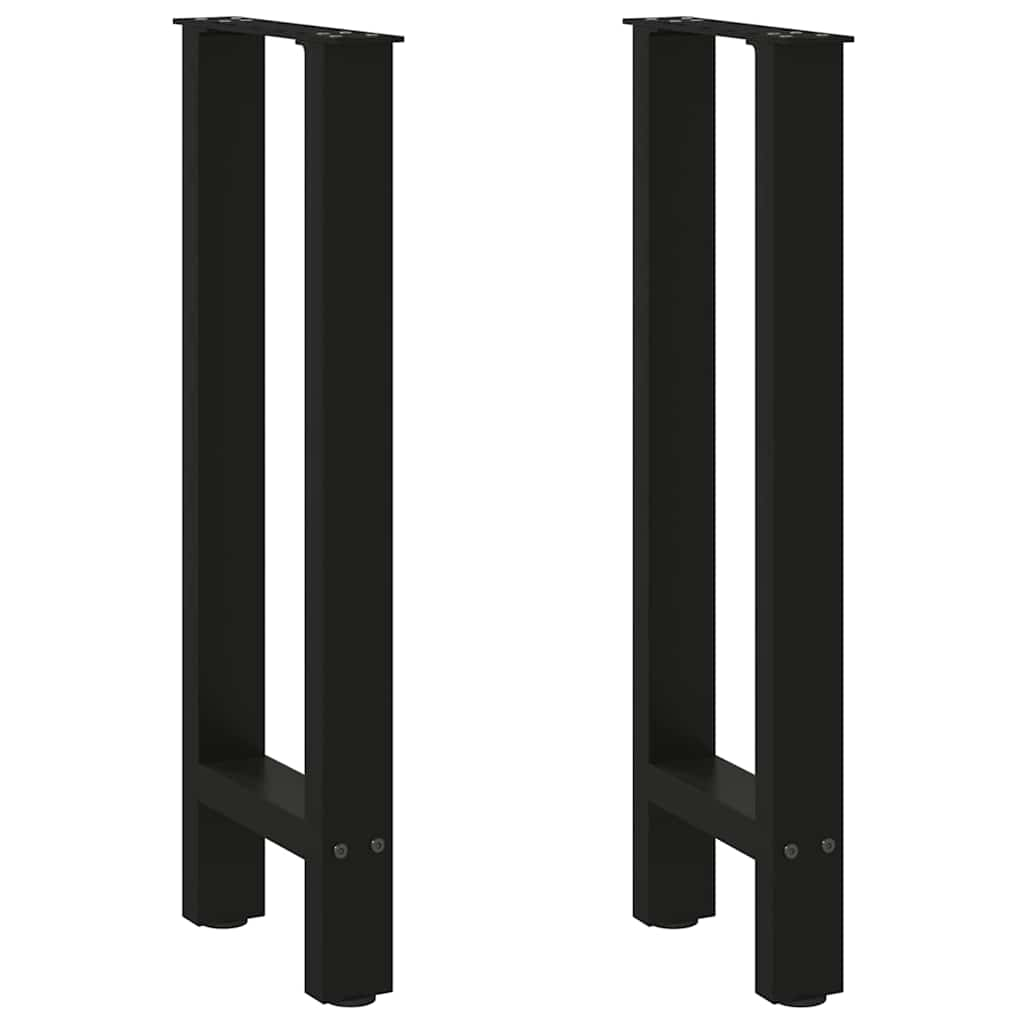 vidaXL Coffee Table Legs Black 2 pcs 38x(72-73) cm Steel