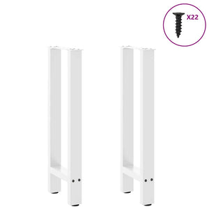 vidaXL Coffee Table Legs White 2 pcs 38x(72-73) cm Steel