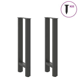 vidaXL Coffee Table Legs Anthracite 2 pcs 38x(72-73) cm Steel