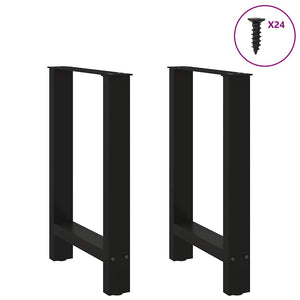 vidaXL Coffee Table Legs Black 2 pcs 50x(72-73) cm Steel