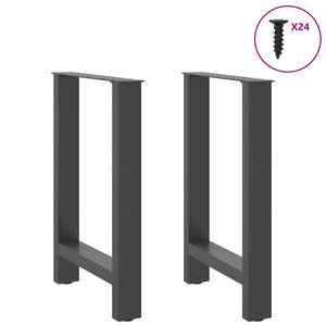 vidaXL Coffee Table Legs Anthracite 2 pcs 50x(72-73) cm Steel