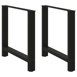 vidaXL Coffee Table Legs Black 2 pcs 70x(72-73) cm Steel