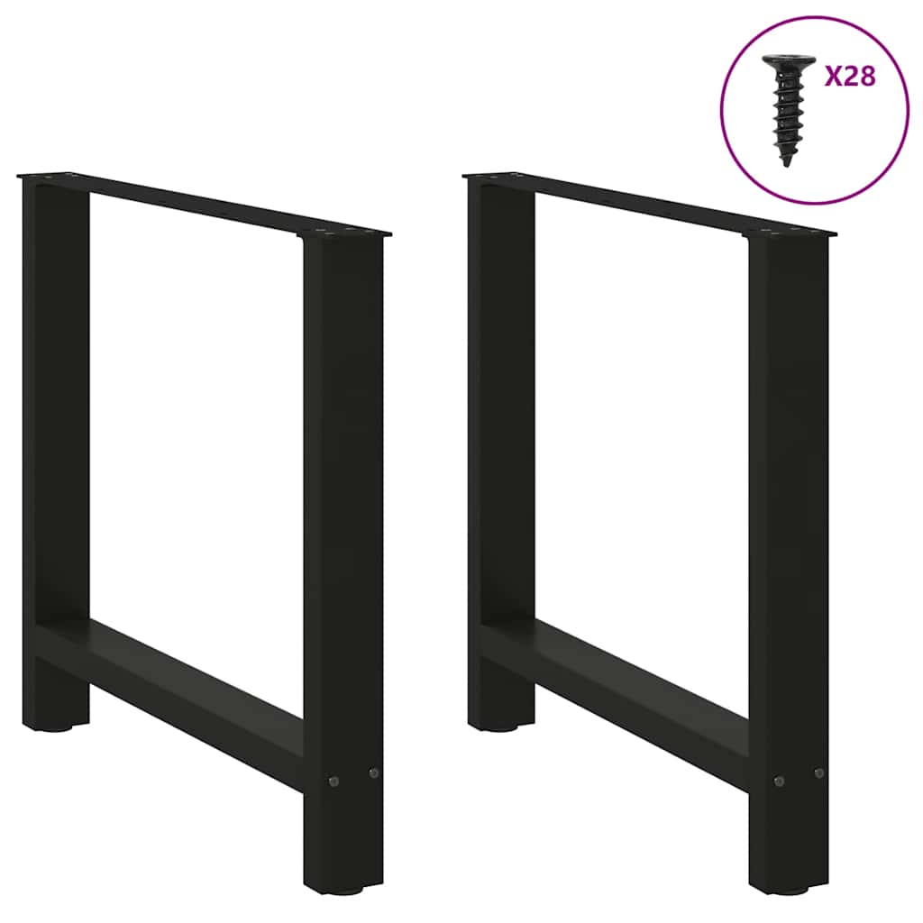 vidaXL Coffee Table Legs Black 2 pcs 70x(72-73) cm Steel