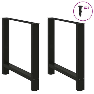 vidaXL Coffee Table Legs Black 2 pcs 80x(72-73) cm Steel