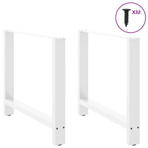 vidaXL Coffee Table Legs White 2 pcs 90x(72-73) cm Steel