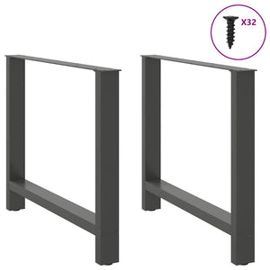 vidaXL Coffee Table Legs Anthracite 2 pcs 90x(72-73) cm Steel