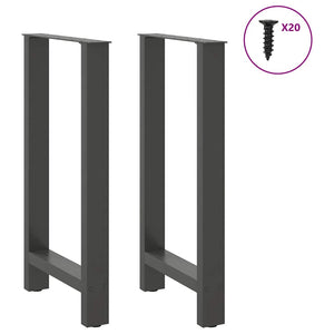 vidaXL Coffee Table Legs Anthracite 2 pcs 40x(90-91) cm Steel