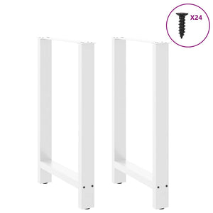 vidaXL Coffee Table Legs White 2 pcs 60x(90-91) cm Steel