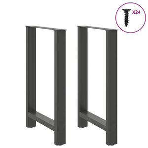 vidaXL Coffee Table Legs Anthracite 2 pcs 60x(90-91) cm Steel