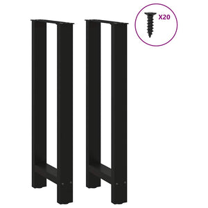 vidaXL Coffee Table Legs Black 2 pcs 40x(100-101) cm Steel