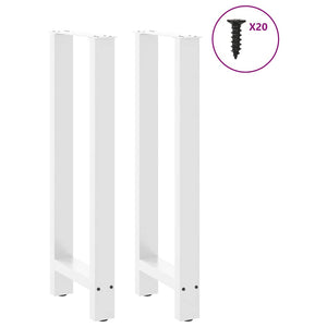 vidaXL Coffee Table Legs White 2 pcs 40x(100-101) cm Steel