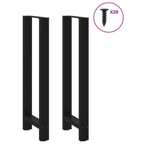 vidaXL Coffee Table Legs Black 2 pcs 40x(110-111) cm Steel