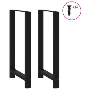 vidaXL Coffee Table Legs Black 2 pcs 60x(110-111) cm Steel