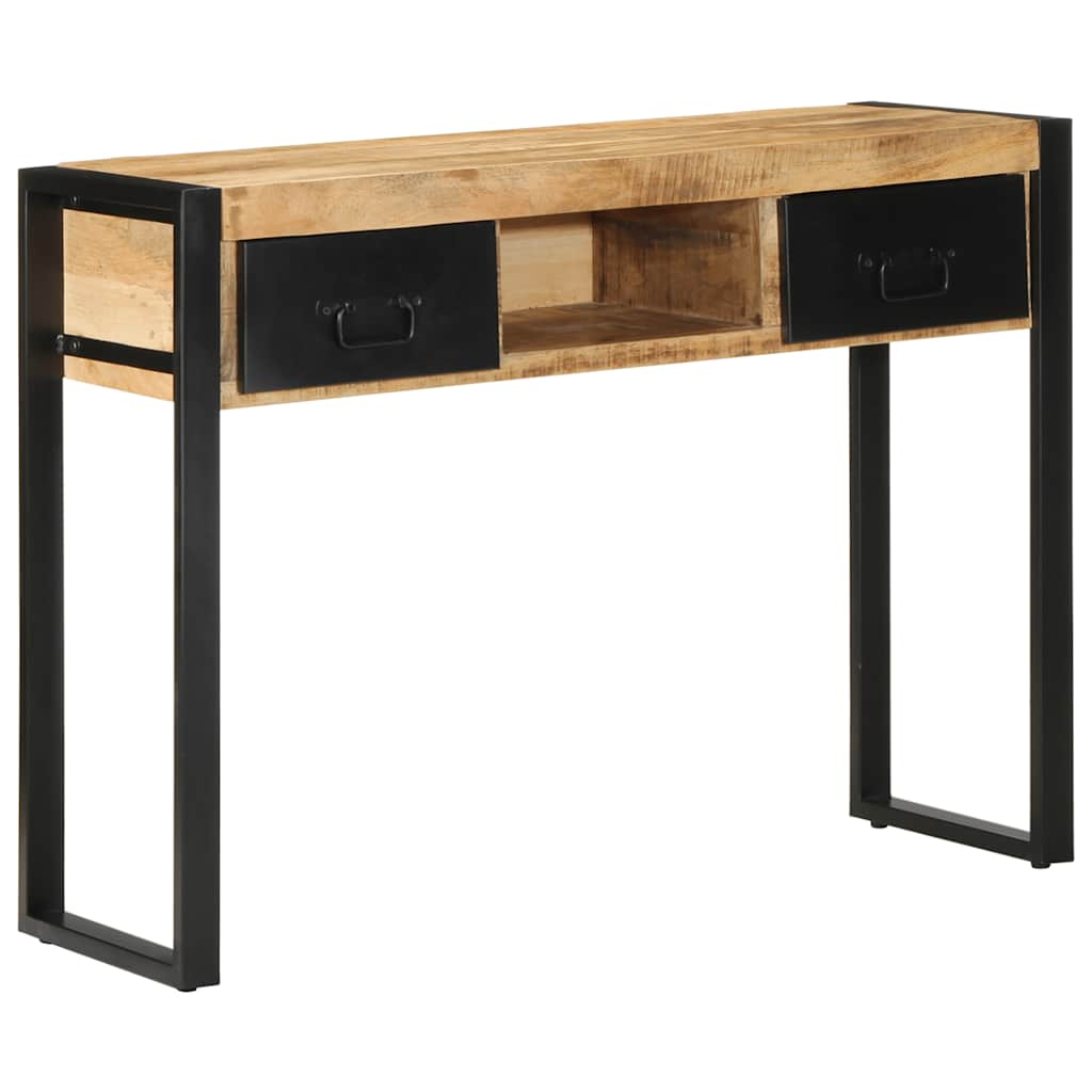 vidaXL Console Table 100x35x75 cm Solid Rough Wood Mango