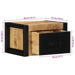 vidaXL Bedside Cabinets 2 pcs 40x35x25 cm Solid Rough Wood Mango