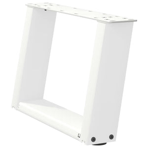 vidaXL Coffee Table Legs U-Shaped 2 pcs White 40x(30-31) cm Steel