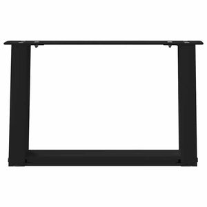 vidaXL Coffee Table Legs U-Shaped 2 pcs Black 50x(30-31) cm Steel