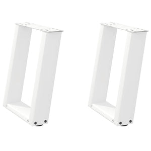 vidaXL Coffee Table Legs U-Shaped 2 pcs White 28x(42-43) cm Steel