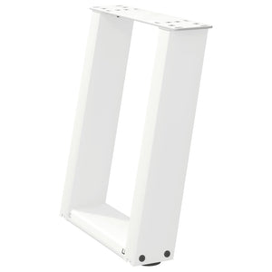 vidaXL Coffee Table Legs U-Shaped 2 pcs White 28x(42-43) cm Steel