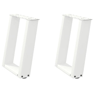 vidaXL Coffee Table Legs U-Shaped 2 pcs White 38x(42-43) cm Steel