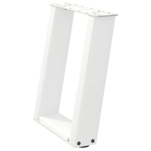 vidaXL Coffee Table Legs U-Shaped 2 pcs White 38x(42-43) cm Steel