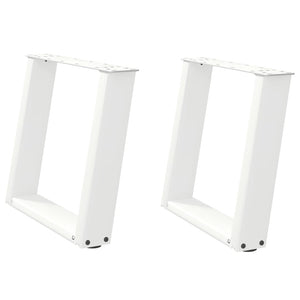 vidaXL Coffee Table Legs U-Shaped 2 pcs White 50x(42-43) cm Steel