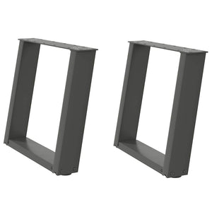 vidaXL Coffee Table Legs U-Shaped 2 pcs Anthracite 50x(42-43) cm Steel