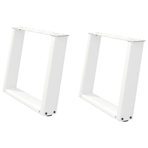 vidaXL Coffee Table Legs U-Shaped 2 pcs White 60x(42-43) cm Steel