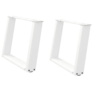 vidaXL Coffee Table Legs U-Shaped 2 pcs White 70x(42-43) cm Steel