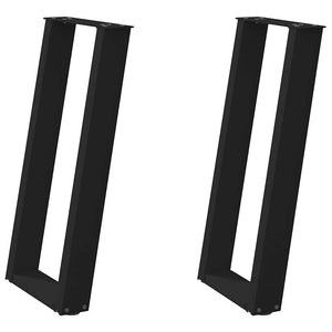 vidaXL Console Table Legs U-Shaped 2 pcs Black 28x(72-73) cm Steel