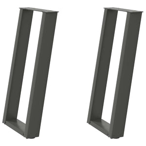 vidaXL Console Table Legs U-Shaped 2 pcs Anthracite 28x(72-73) cm Steel