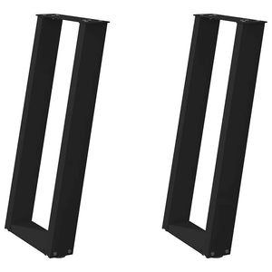 vidaXL Console Table Legs U-Shaped 2 pcs Black 38x(72-73) cm Steel