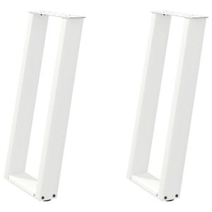 vidaXL Console Table Legs U-Shaped 2 pcs White 38x(72-73) cm Steel