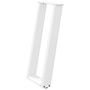 vidaXL Console Table Legs U-Shaped 2 pcs White 38x(72-73) cm Steel