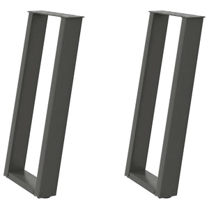 vidaXL Console Table Legs U-Shaped 2 pcs Anthracite 38x(72-73) cm Steel