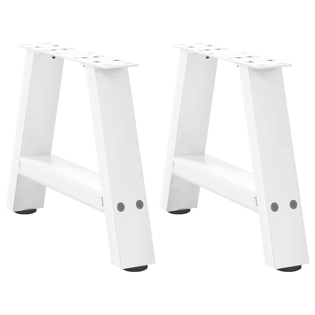 vidaXL Coffee Table Legs A-Shaped 2 pcs White 30x(30-31) cm Steel